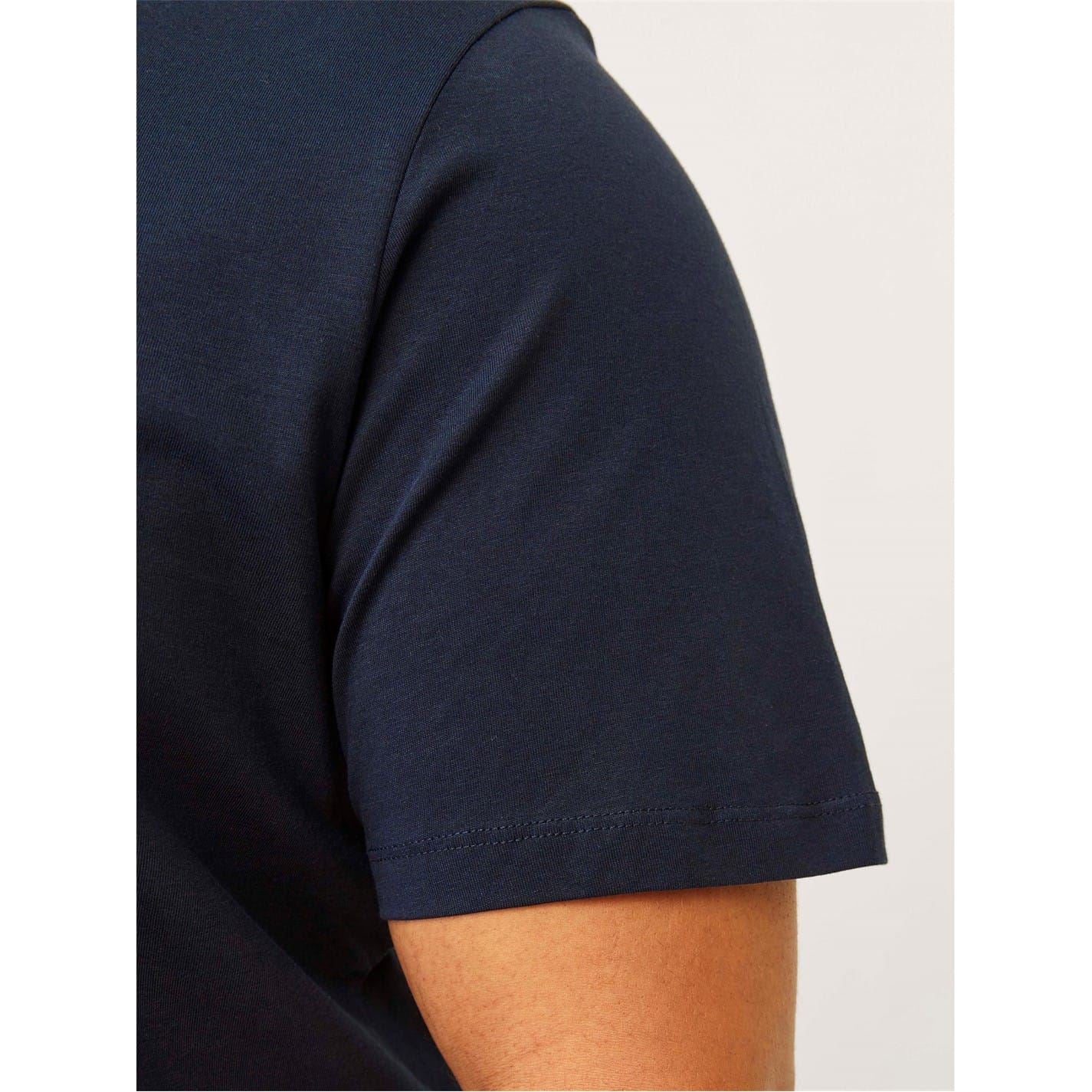 Jack and Jones Plus Size Logo Print Crew Neck Short Sleeve T-Shirt