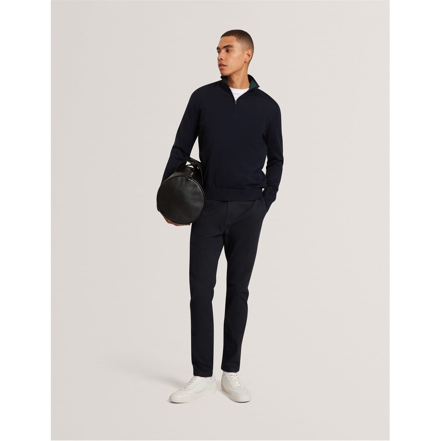 Ted Baker Merino Zip Neck Long Sleeve Sweater