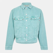Replay Solid Patterned Snap Button Denim Jacket with Pockets