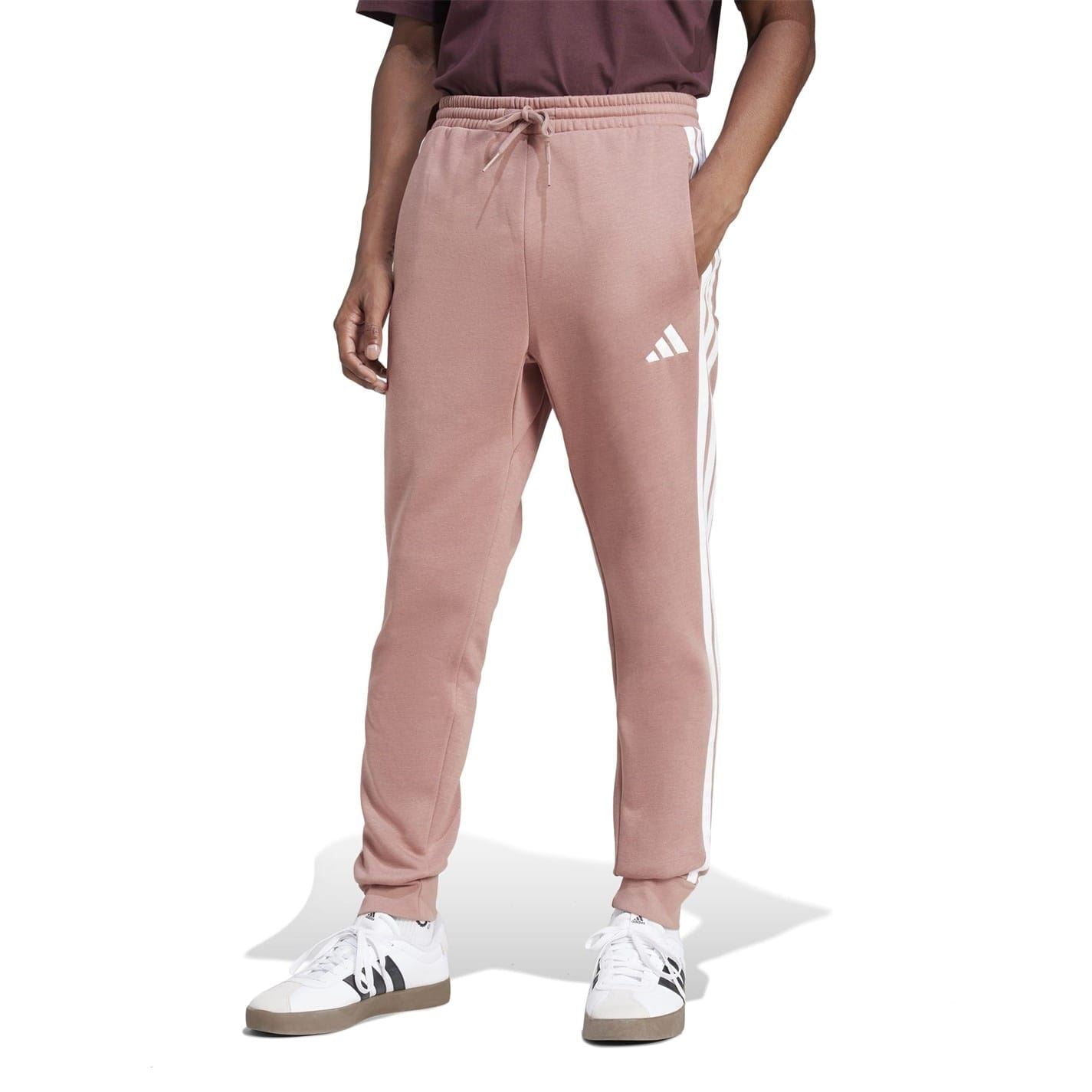 adidas Fleece Tapered Cuff 3 Stripes Joggers
