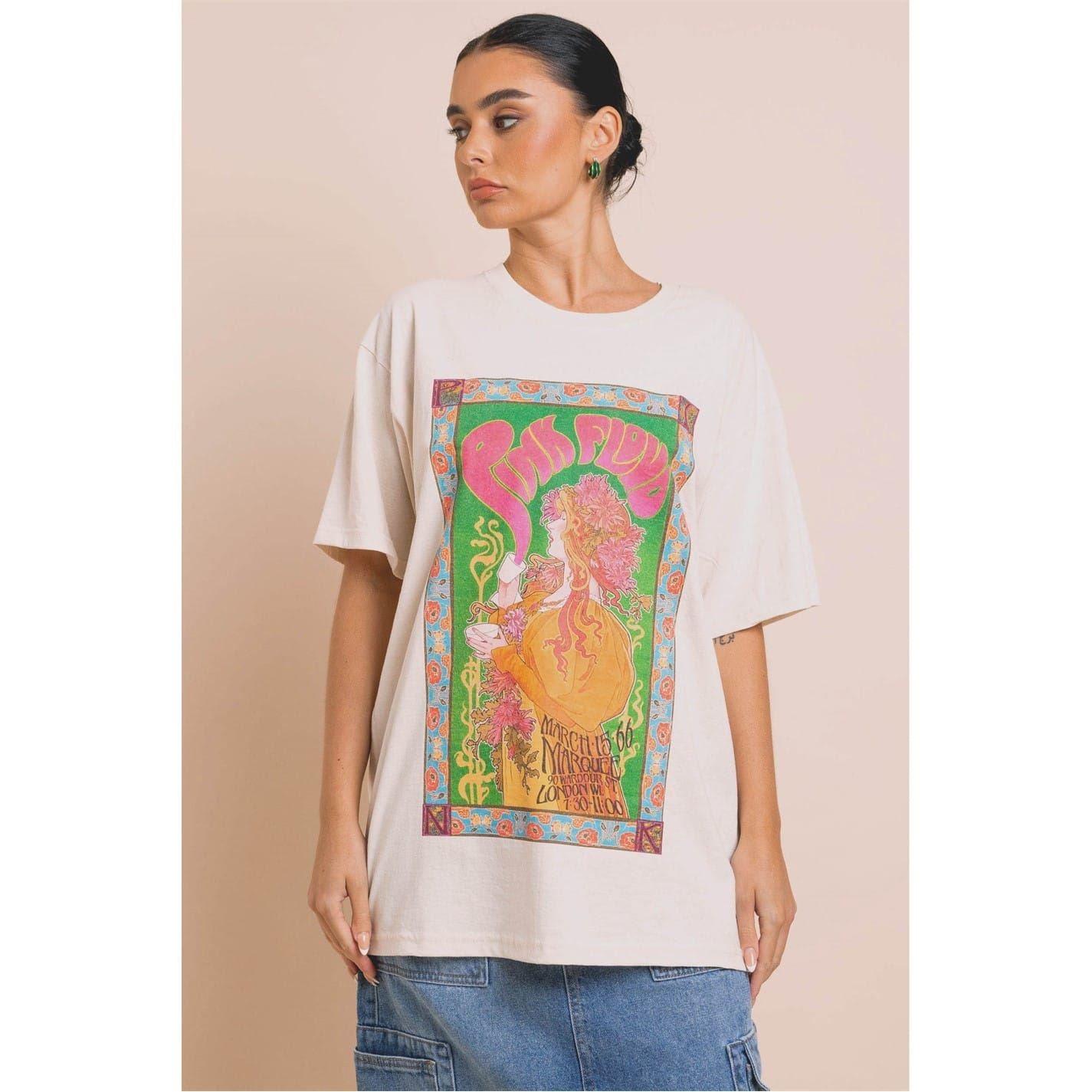 Daisy Street Pink Floyd Crew Neck Regular Fit T-Shirt