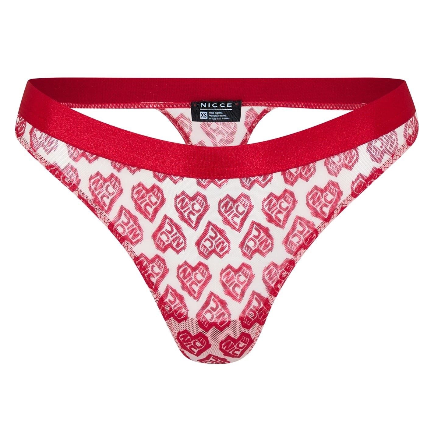 Nicce Heart Print Bikini Bottom