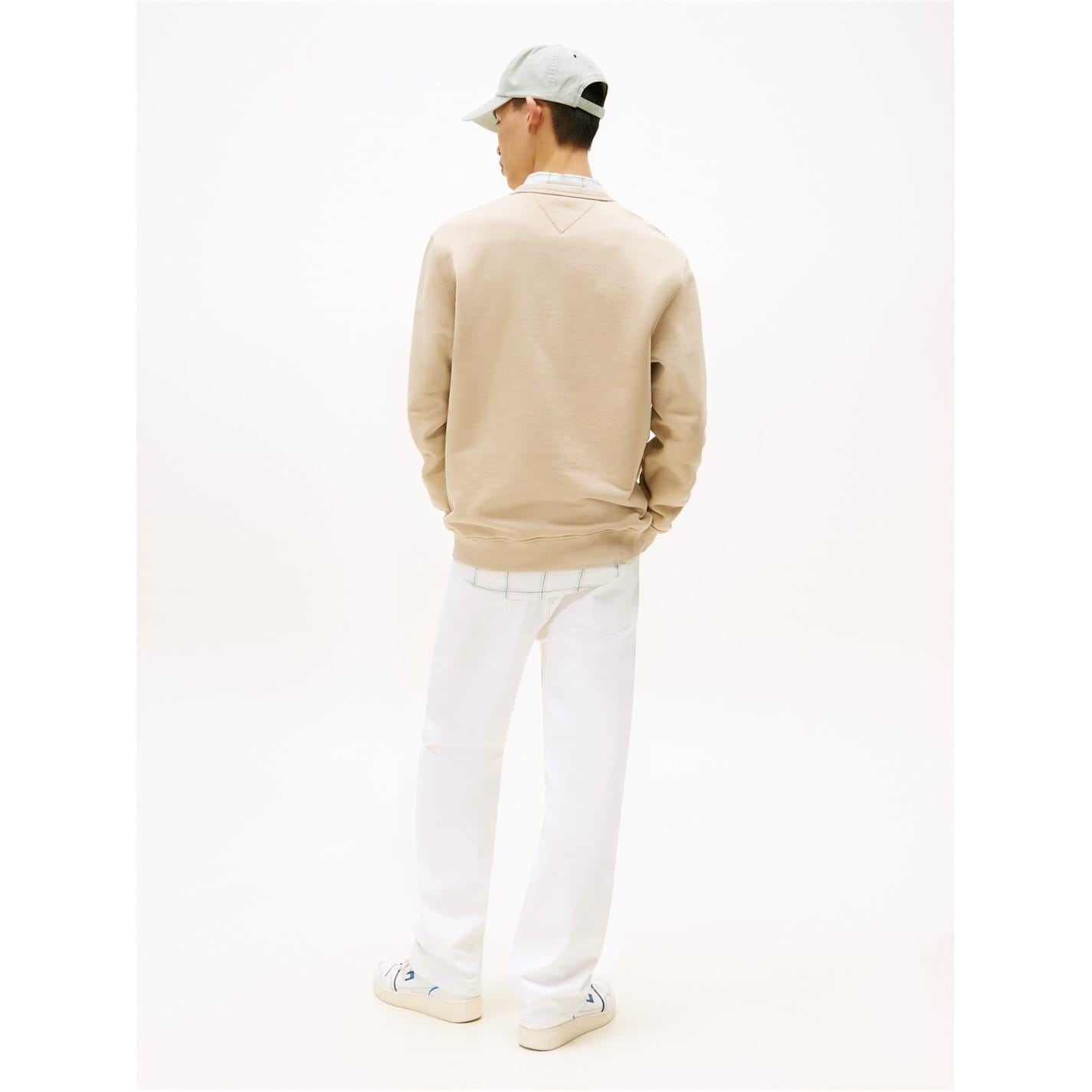 Tommy Jeans TJM Rubber Badge Regular Fit Crew Neck Long Sleeve Sweatshirt