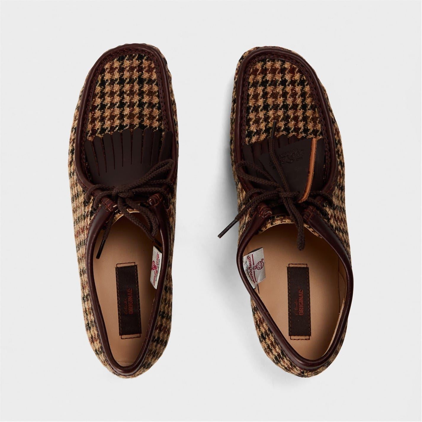 Clarks Originals Wallabee Tweed Moccasin Loafers with Houndstooth