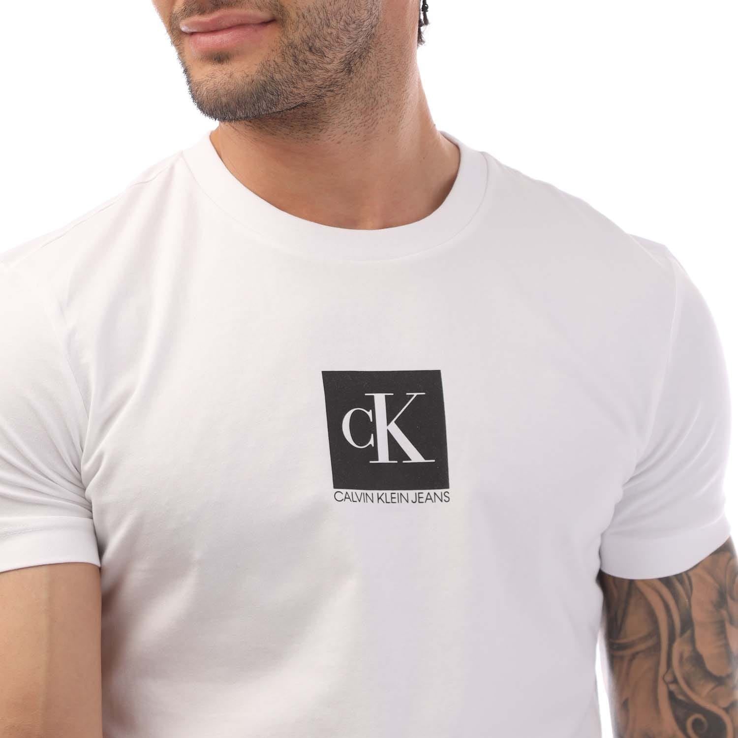 Calvin Klein Mens Slim Organic Cotton Logo T-Shirt