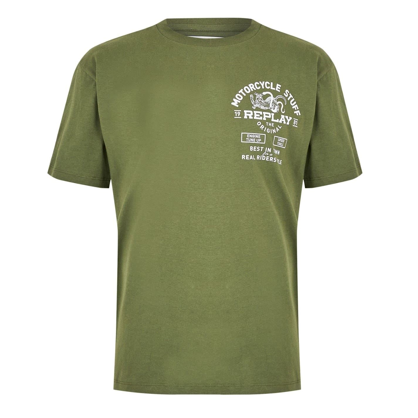 Replay Regular Fit Large Genie Crew Neck T-Shirt