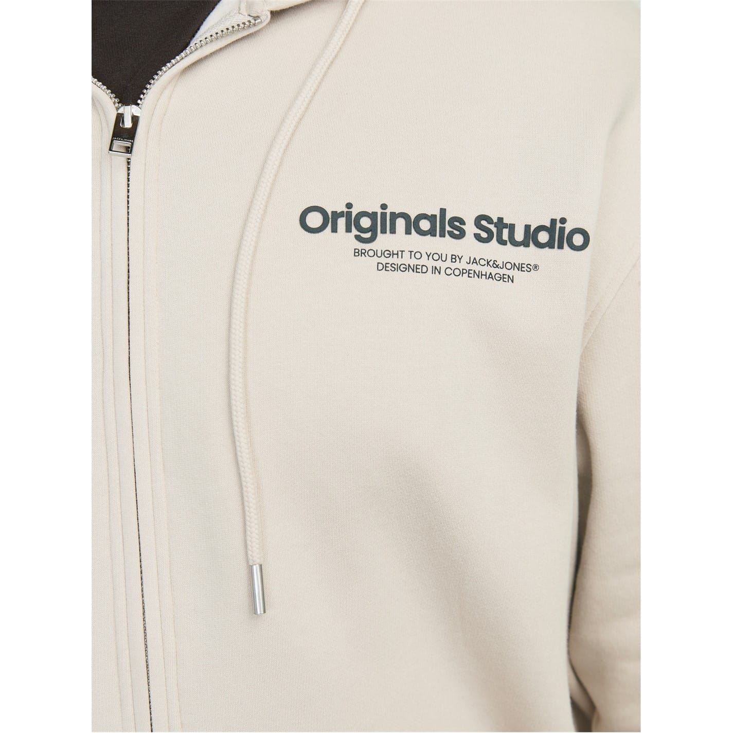 Jack and Jones Vester Hooded Ribbed Cuff Lettering Sweat Jacket