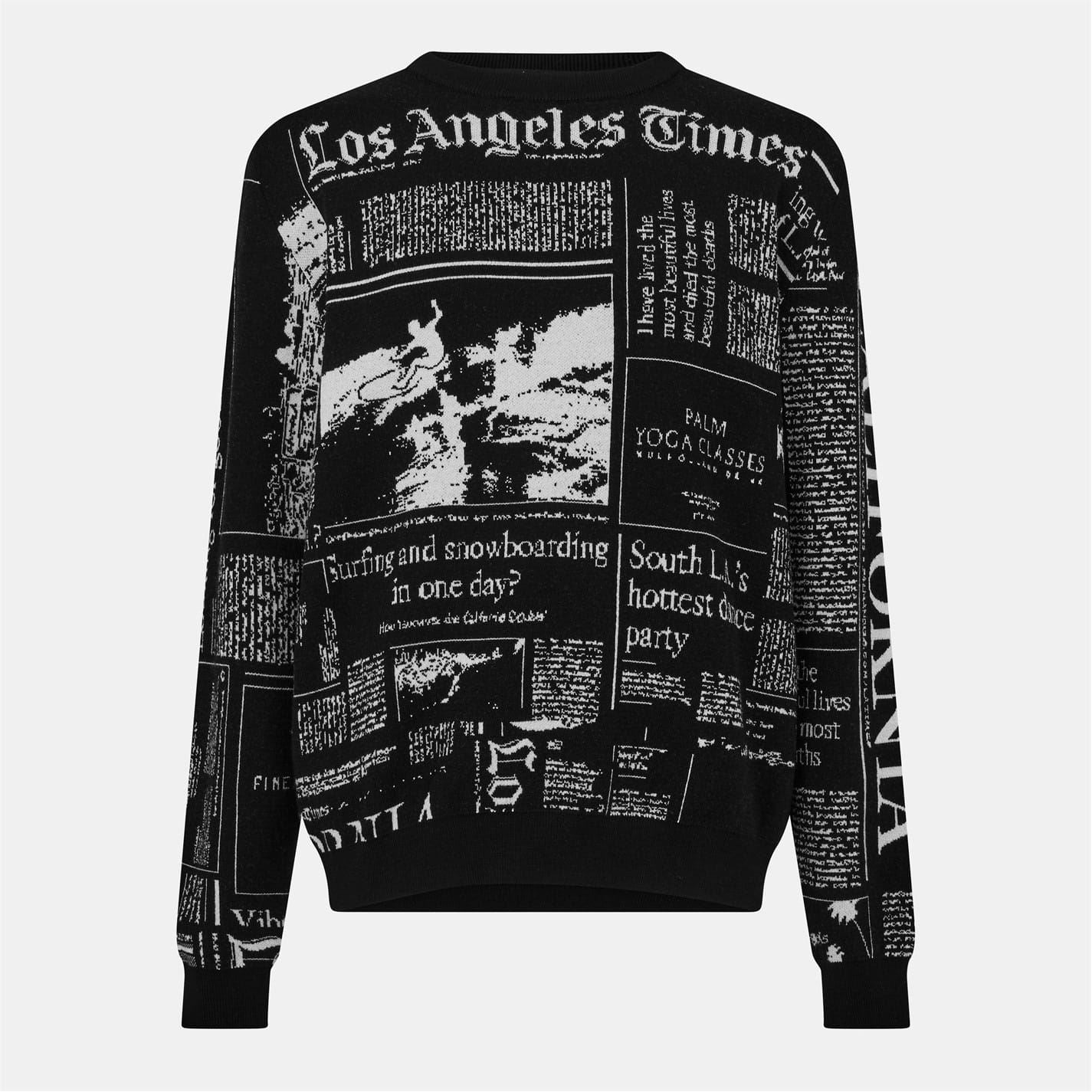 Palm Angels Regular Fit Graphic Long Sleeve Sweater
