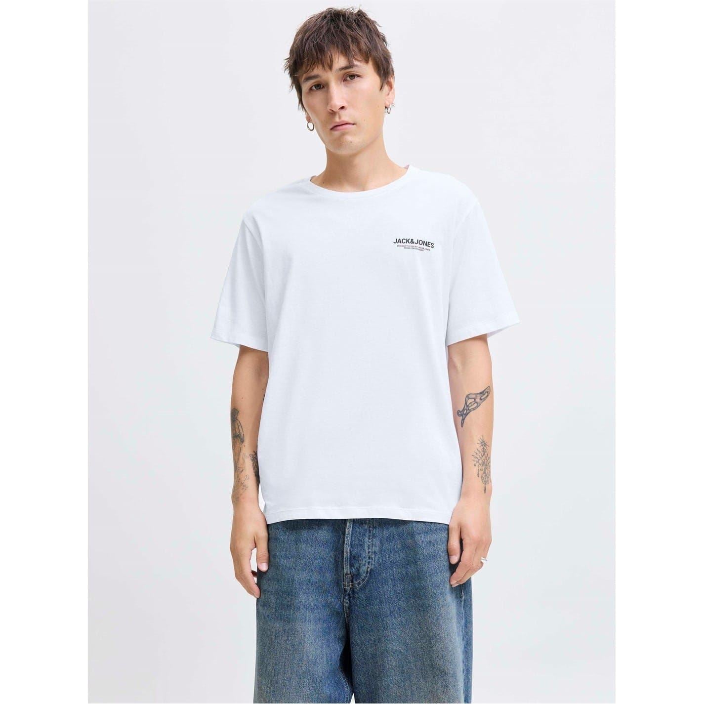 Jack and Jones Mens 5 Pack Short Sleeve T-Shirt