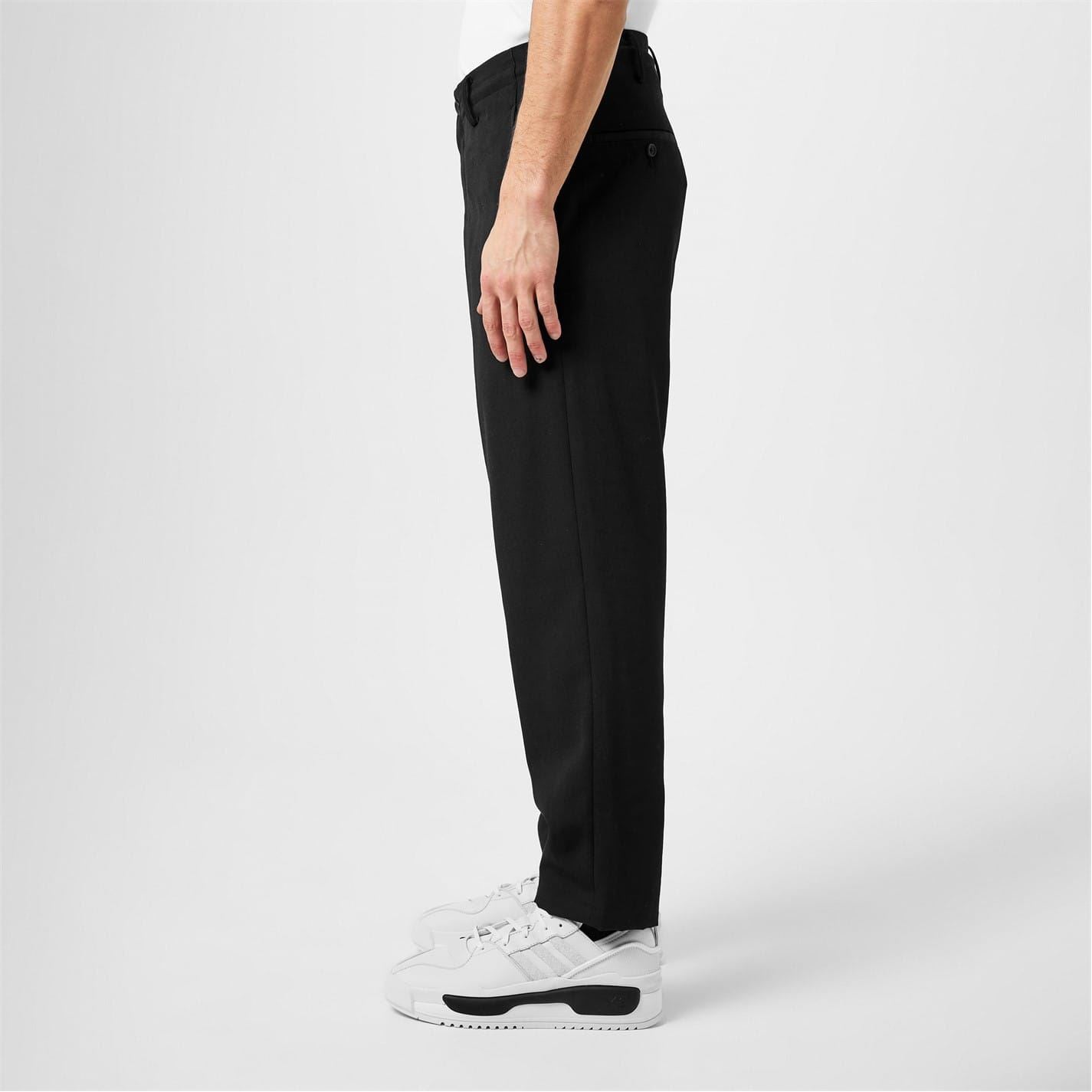 Yohji Yamamoto Solid Patterned Slim Cut Trousers