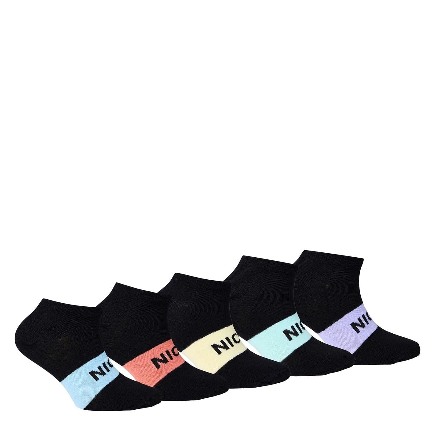 Nicce 5 Pack Lettering No Show Socks