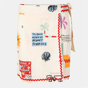 Never Fully Dressed Poema Jaspre Lettering Mini Wrap Skirt