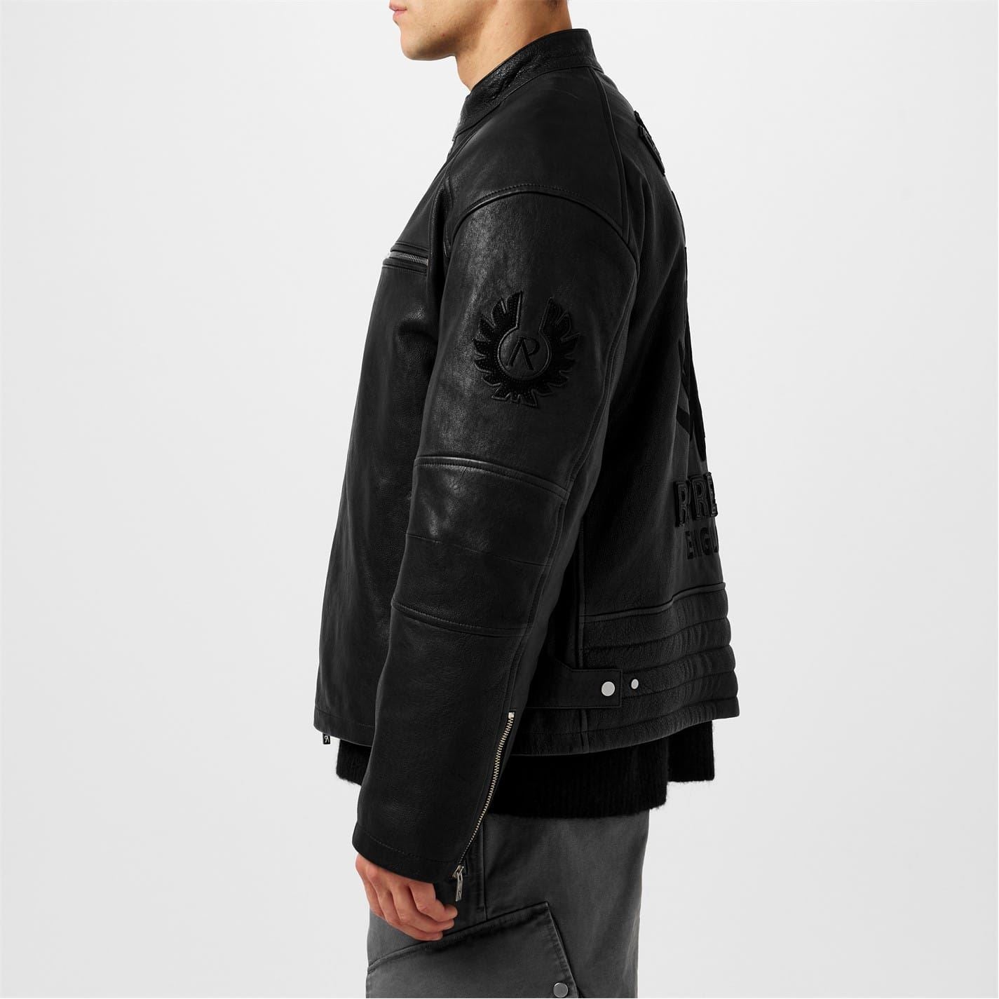 Represent X Belong Sleeve T-Shirtaff Leather Race Jacket
