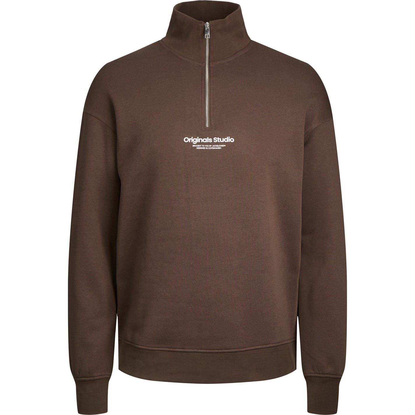 Jack and Jones Zip Neck Long Sleeve Sweatshirt