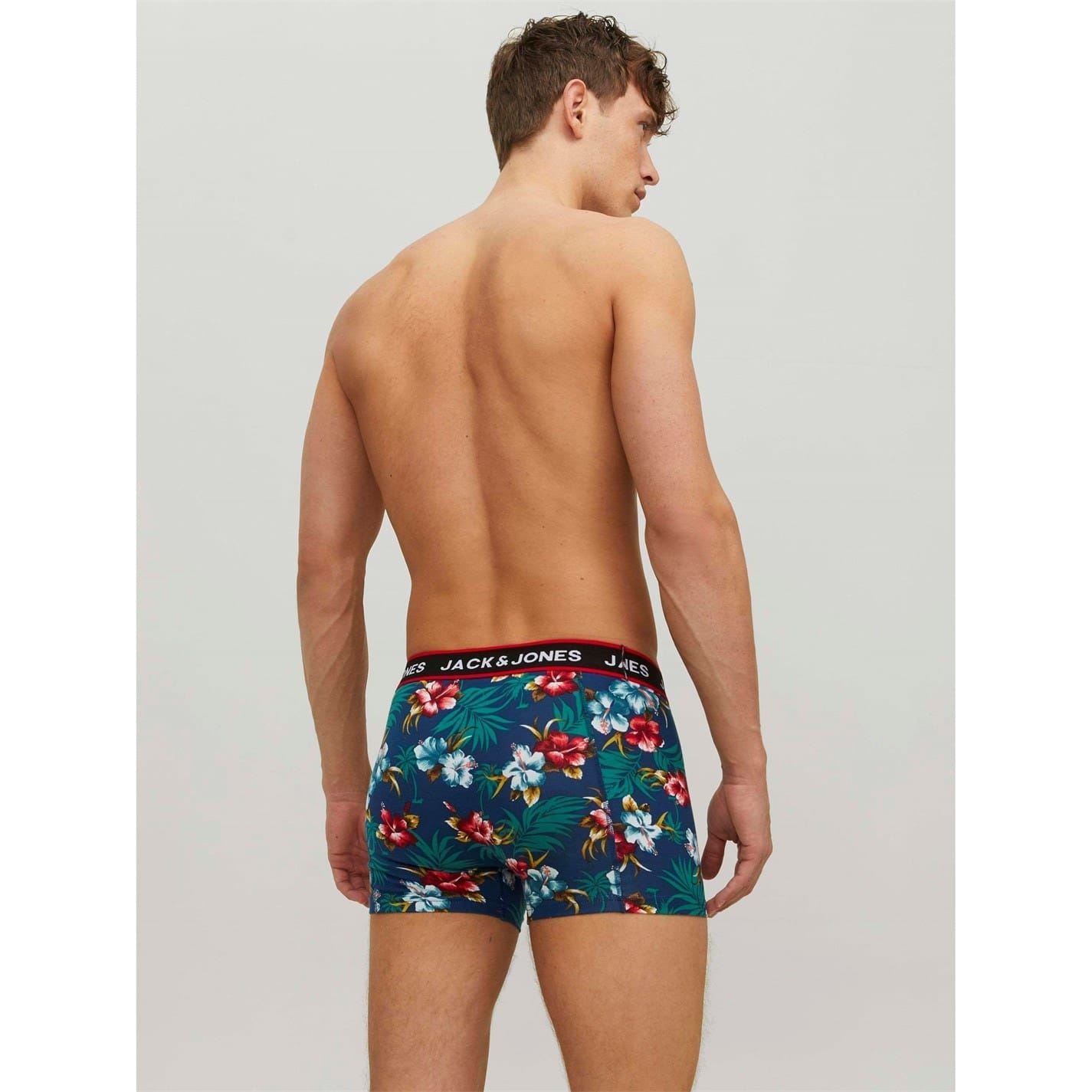 Jack and Jones Floral Patterned 3 Pack Trunck