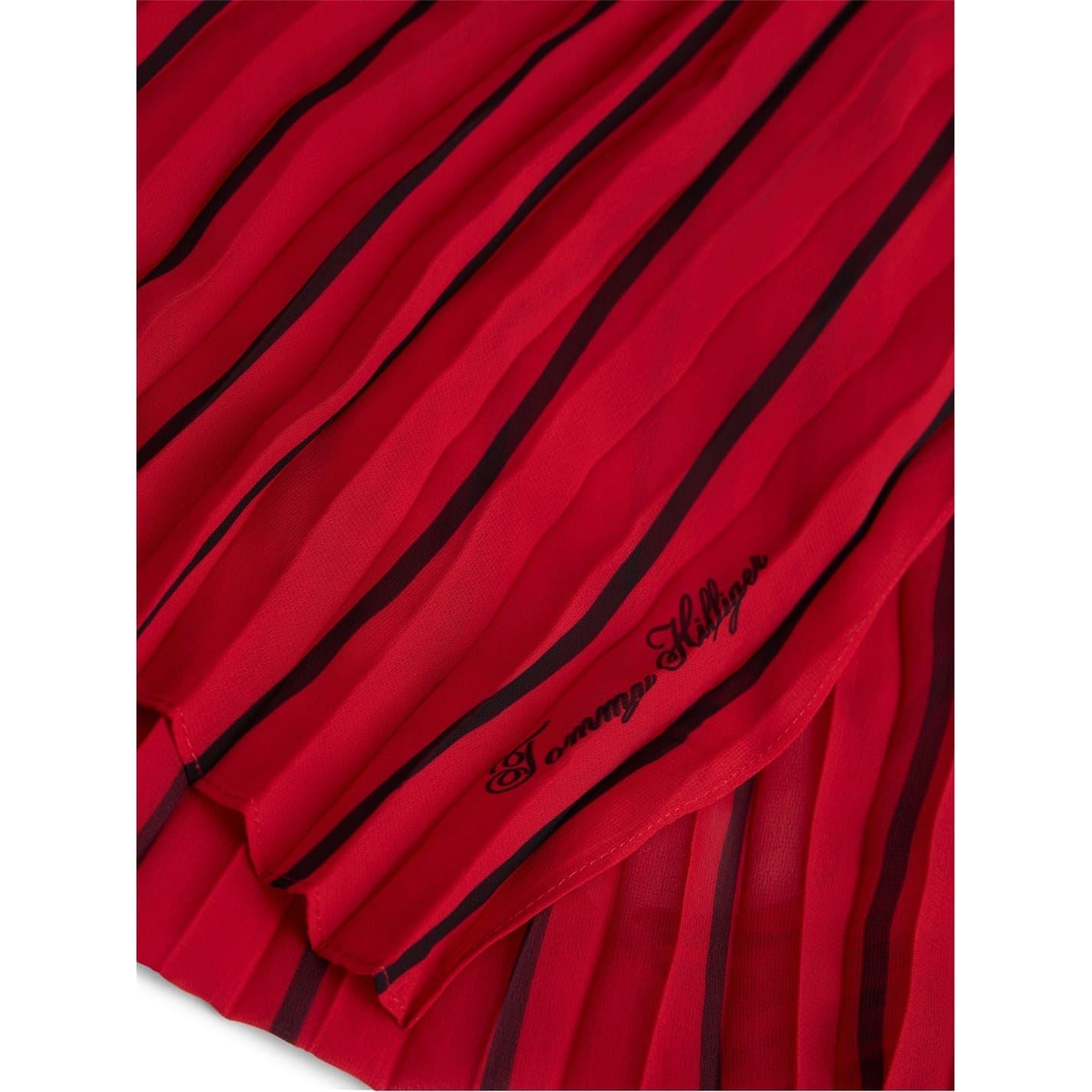 Tommy Hilfiger Pleated Vertical Stripe Scarf with Chain