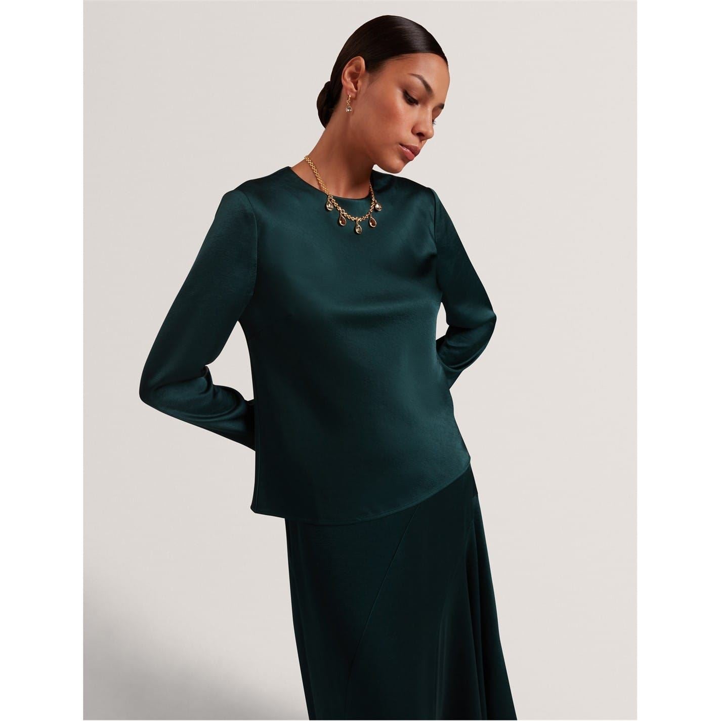 Ted Baker Crew Neck Long Sleeve Mesh T-Shirt