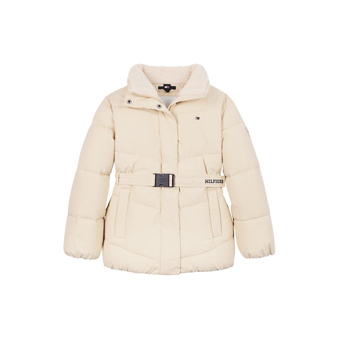 Tommy Hilfiger Collar Belted Puffer Jacket