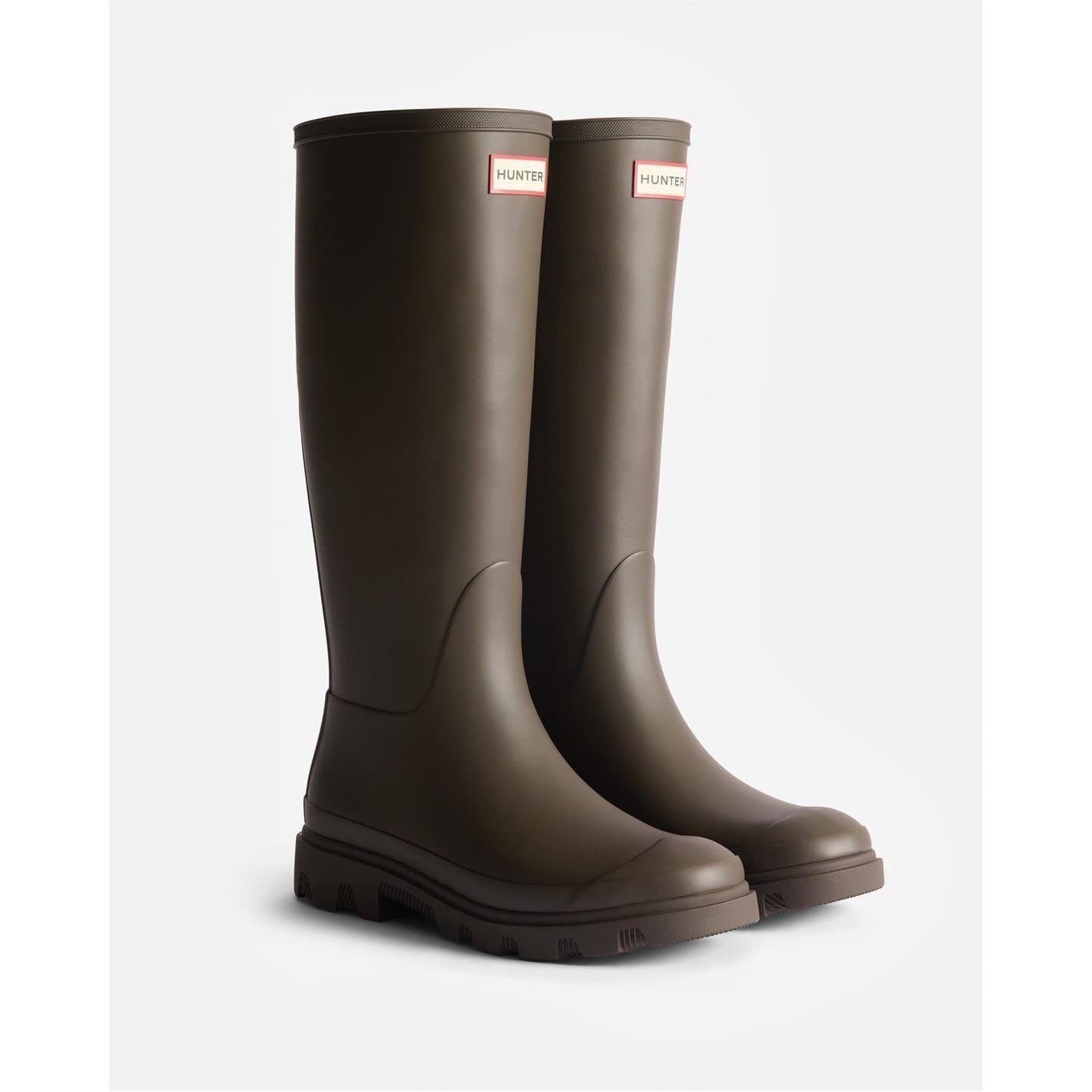 Hunter Downpour Tall Rain Boots with Lug Sole