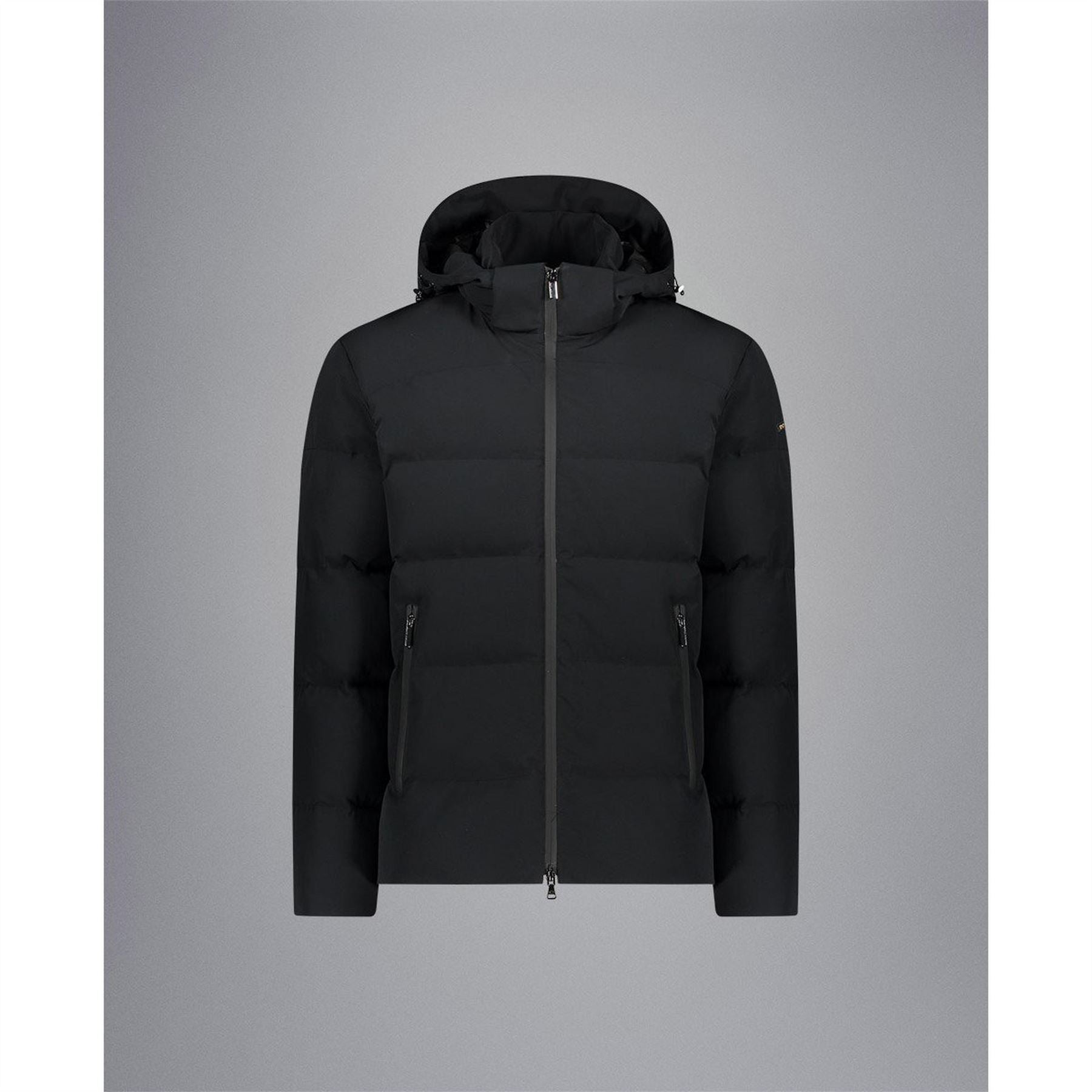 Paul and Shark Typhoon Solid Patterned Hooded Puffer Jacket with Logo Badge