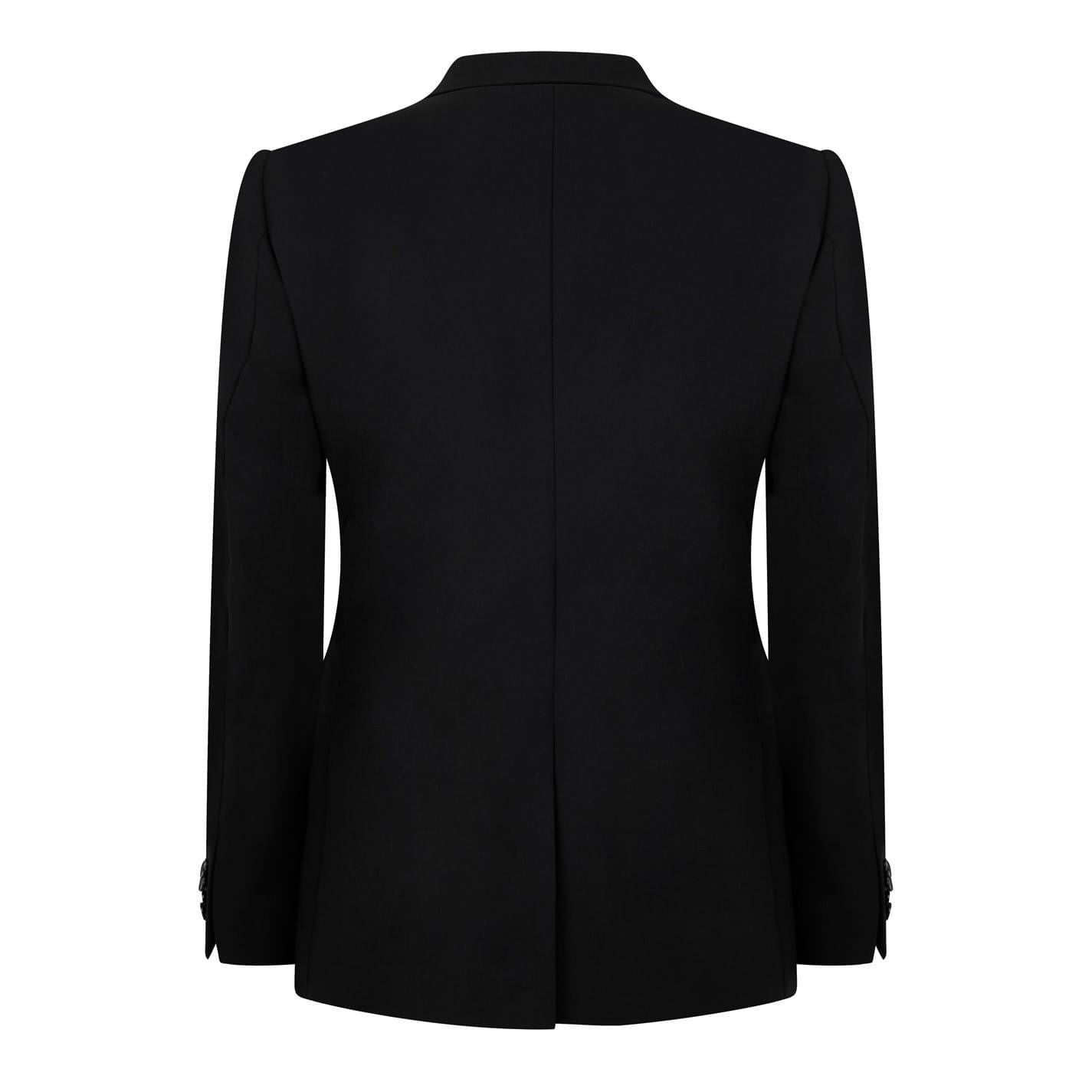 Without Prejudice Black Notched Neck Slim Fit Suit Jacket