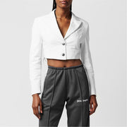 Palm Angels Cropped Plunging Neck Blazer