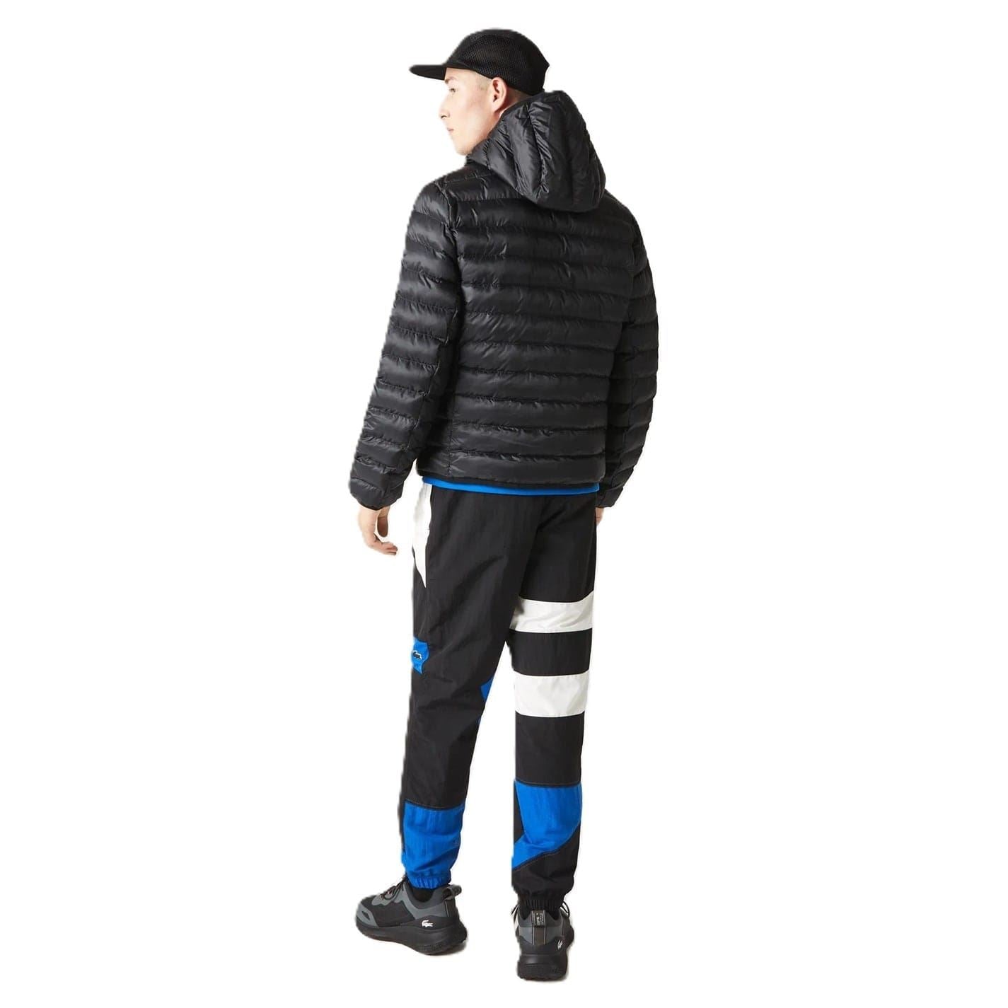 Lacoste Solid Patterned Hooded Quilted Puffer Jacket