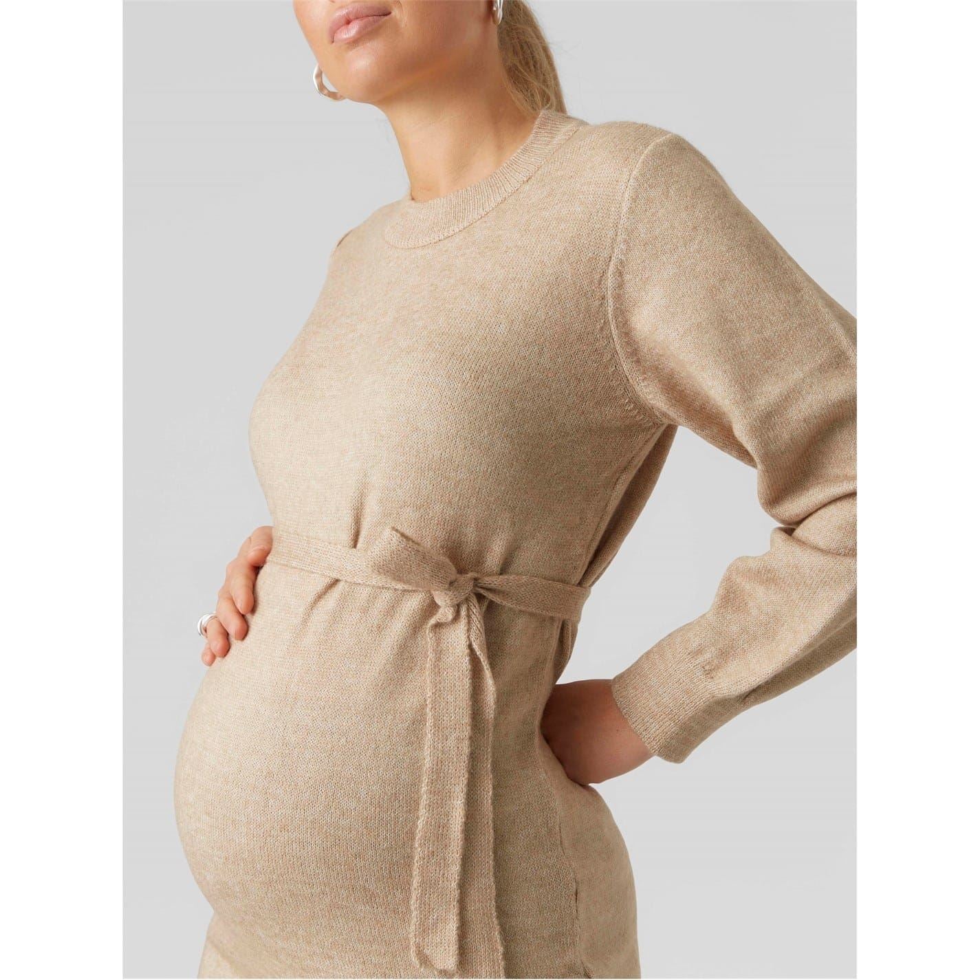 Mamalicious Mlnewanne Crew Neck Long Sleeve Mini Dress