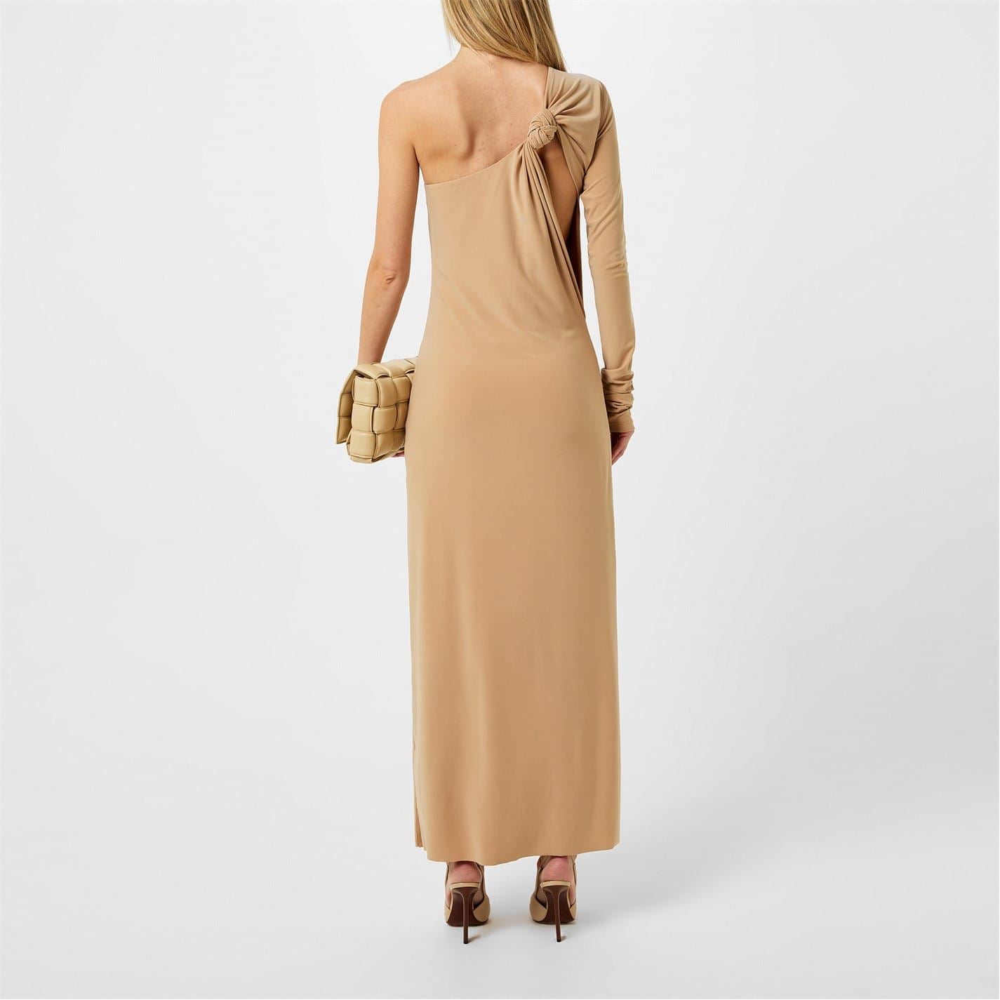Sportmax Cartone One Shoulder Maxi Bodycon Dress