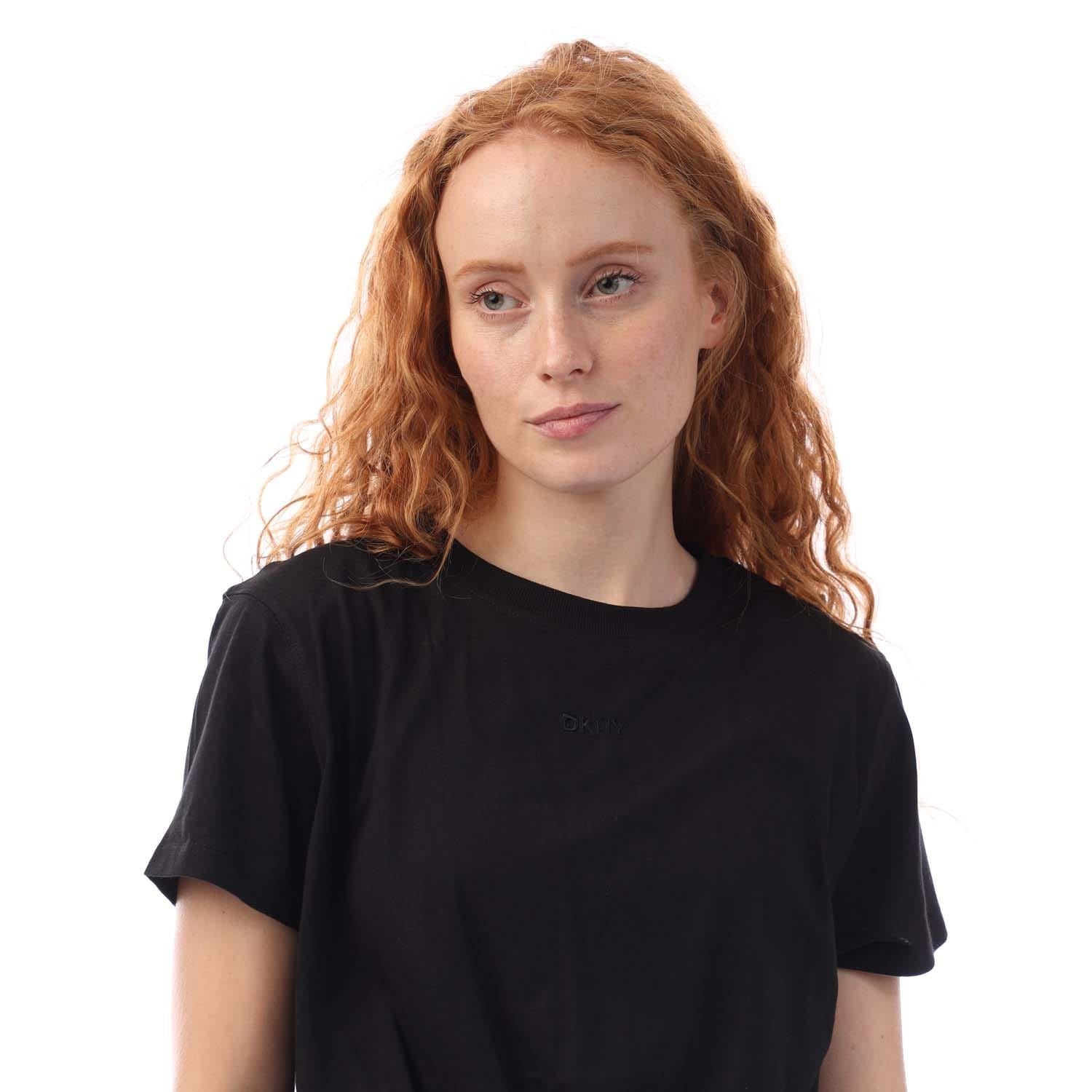 DKNY Embellished Logo Knot T-Shirt