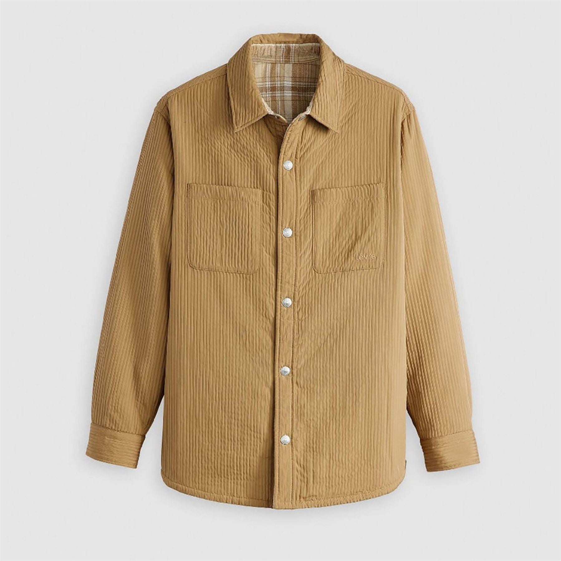 Levis Bryant Snap Button Solid Patterned Overshirt