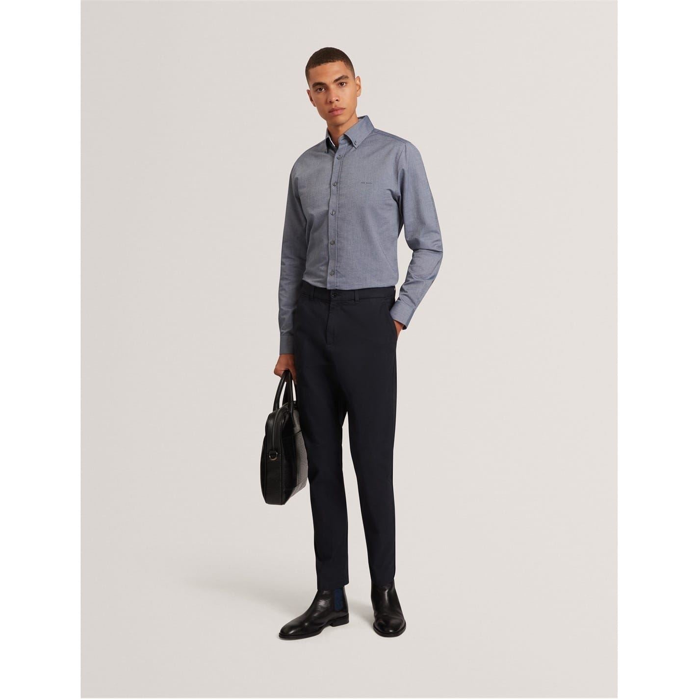 Ted Baker Solid Patterned Slim Chinos