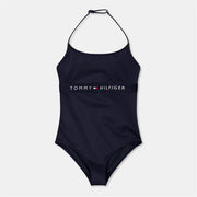 Tommy Hilfiger Halter Neck Logo Print One Piece Swimsuit