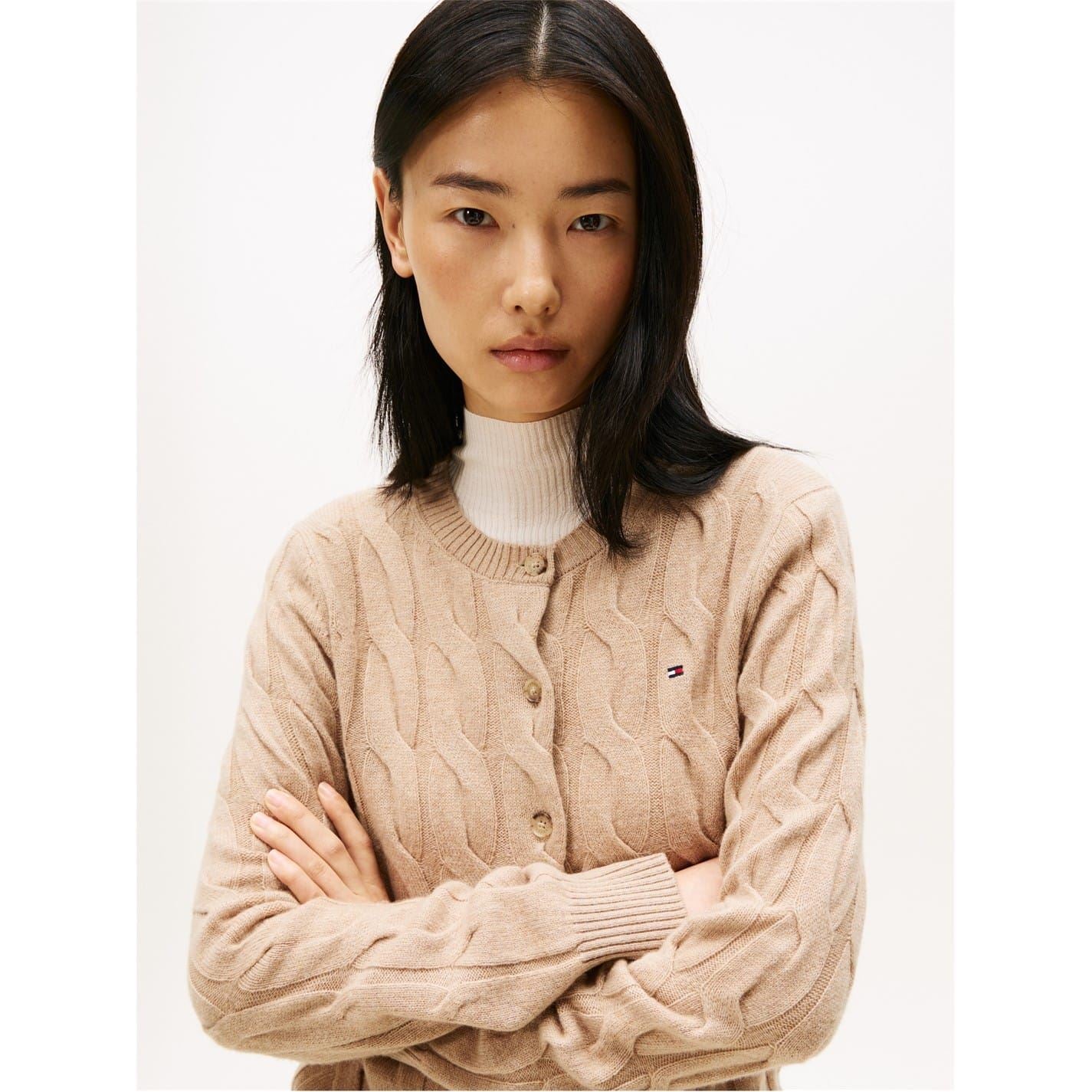 Tommy Hilfiger Crew Neck Ribbed Collar Long Sleeve Sweater