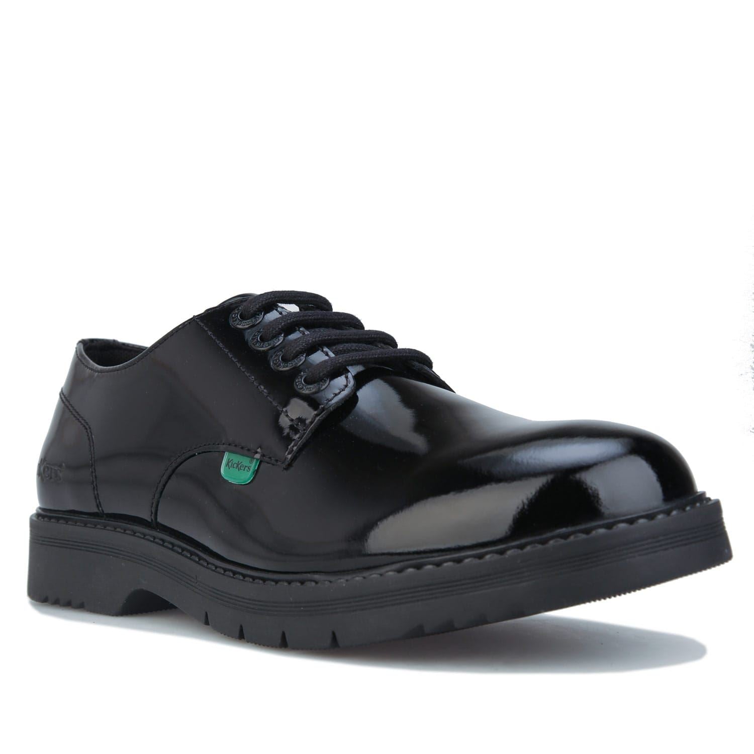 Kickers Womens Finley Lace Up Patent Shoes