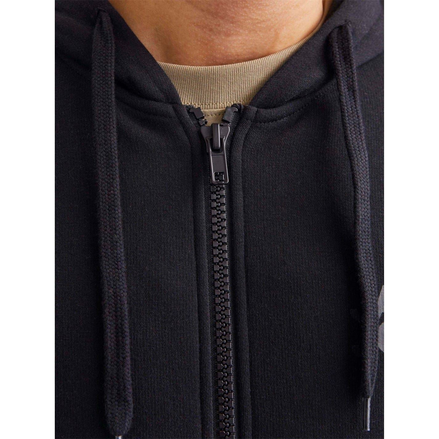 Jack and Jones Mens Logo Sweat Zip Hood