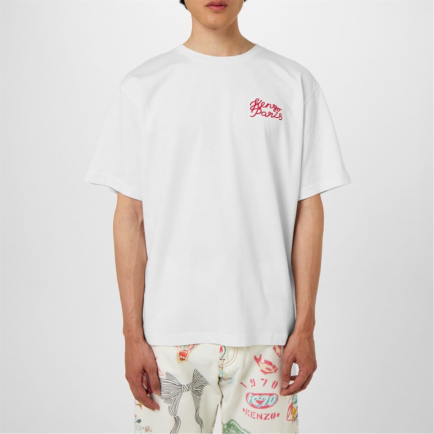Kenzo Logo Printed Cotton Jersey T-Shirt