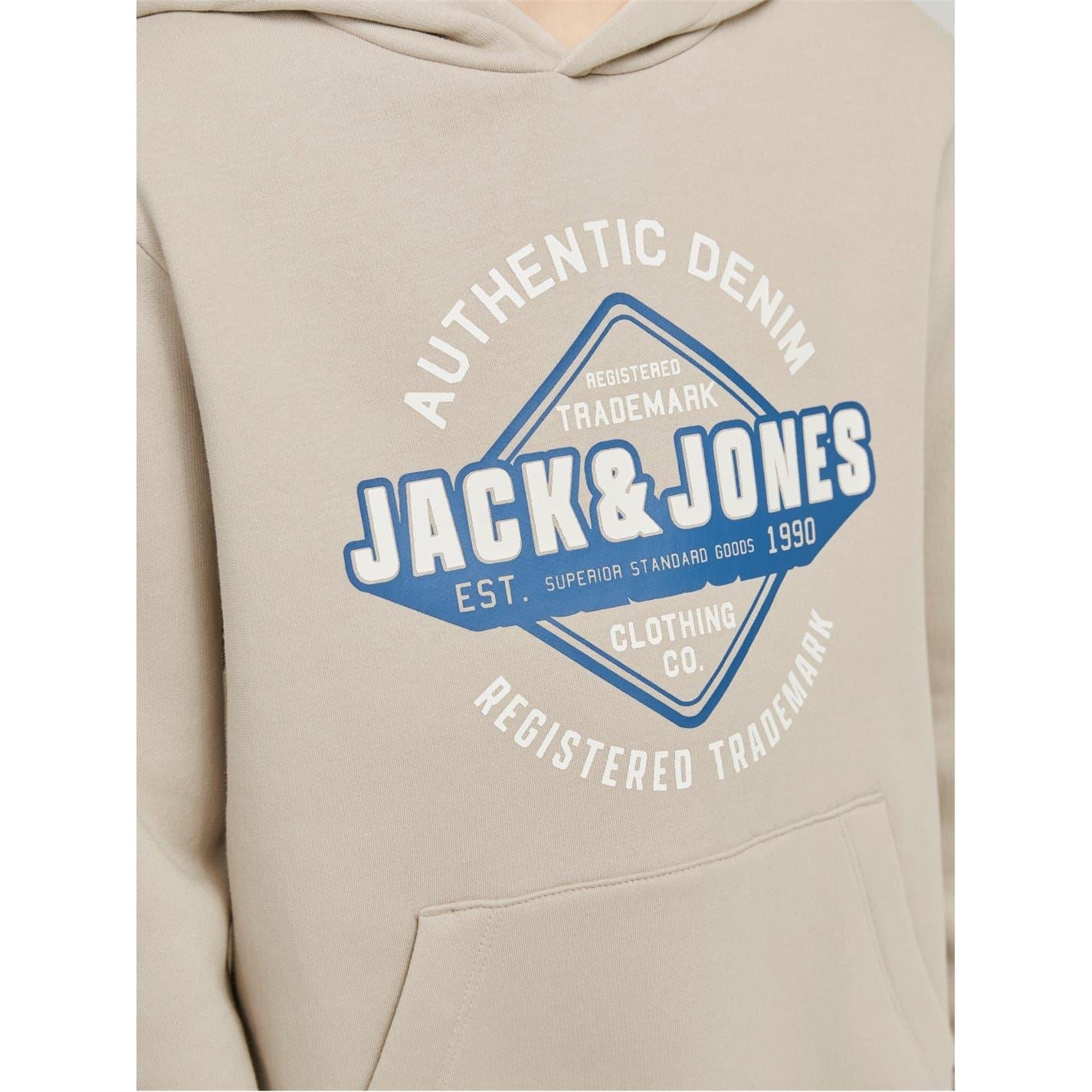 Jack and Jones Logo Print Hooded Neck Regular Fit Sweatshirt