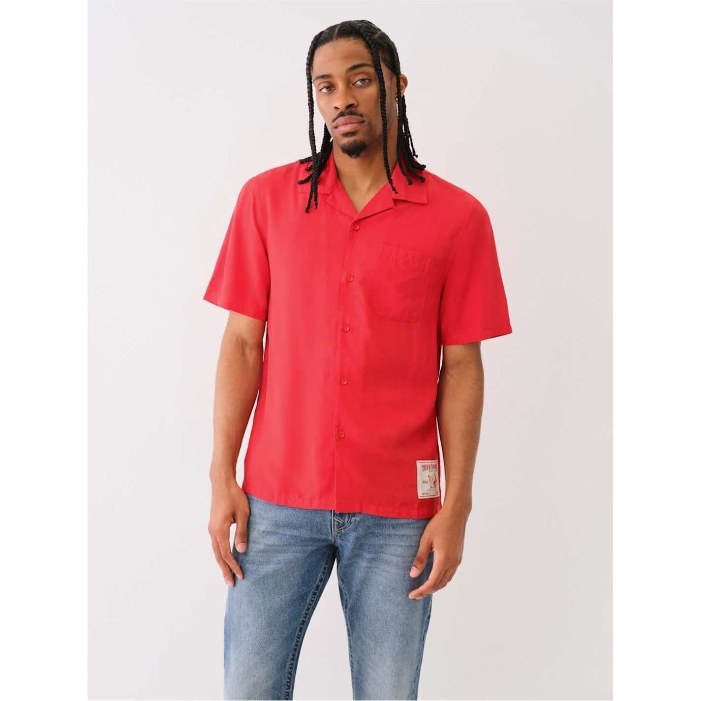 True Religion Camp Relaxed Fit Short Sleeve Shirt