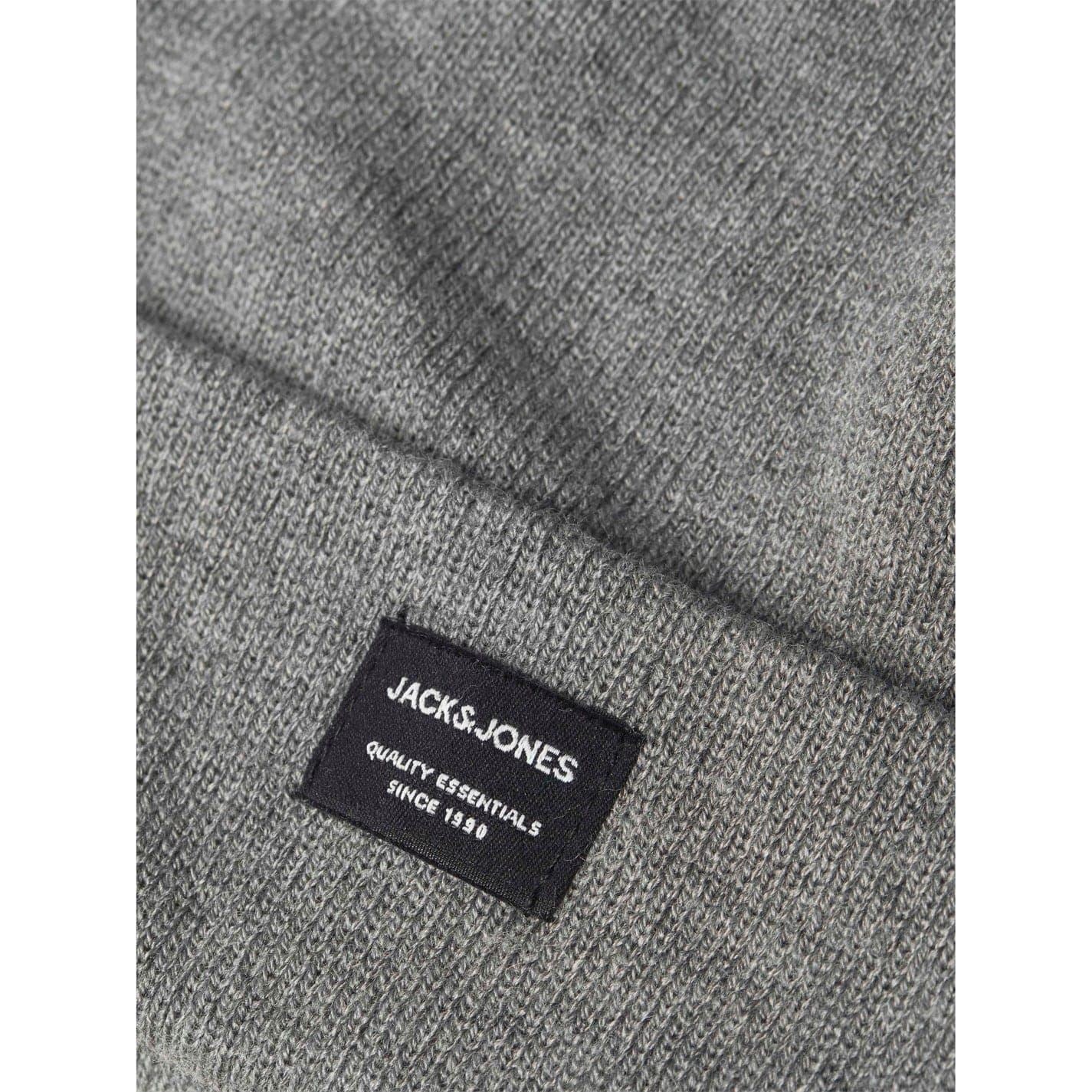 Jack and Jones Solid Patterned Wordmark Logo Beanie