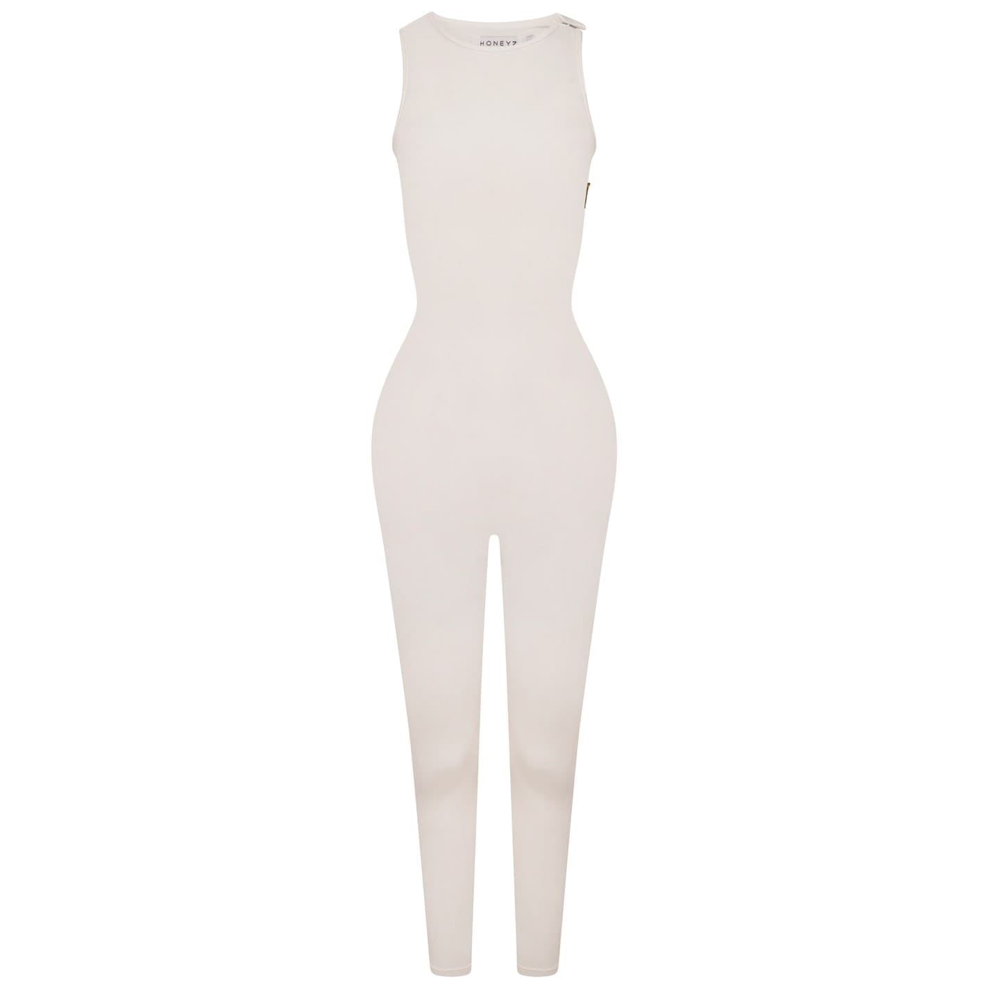 Honeyz High Neck Solid Patterned Sleeveless Jumpsuit