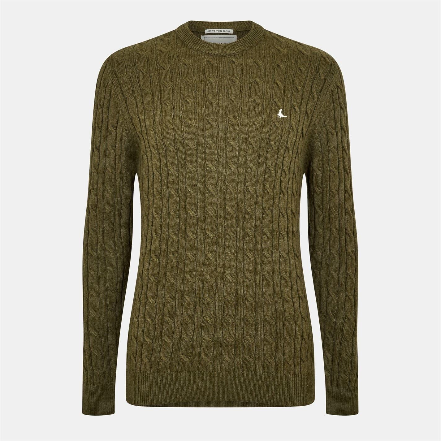 Jack Wills Mens Marlow Merino Wool Blend Cable Knitted Jumper