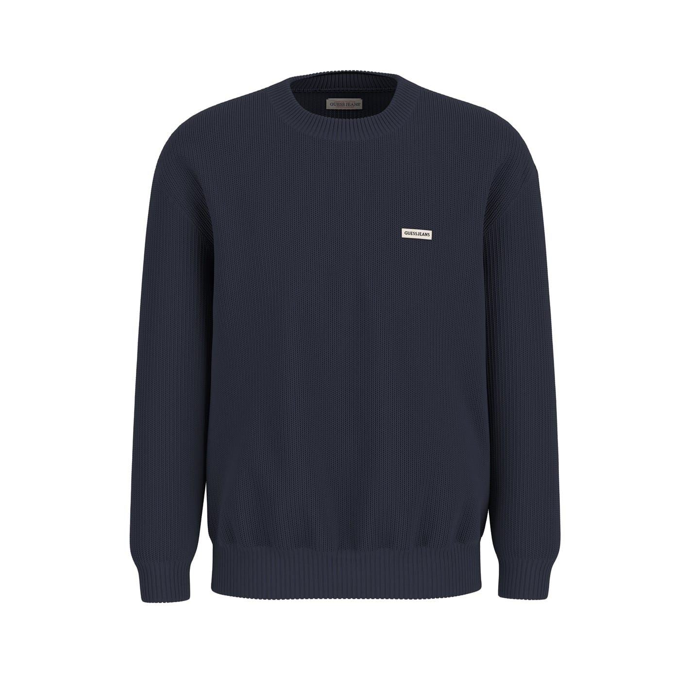 Guess Logo Print Crew Neck Long Sleeve Sweater