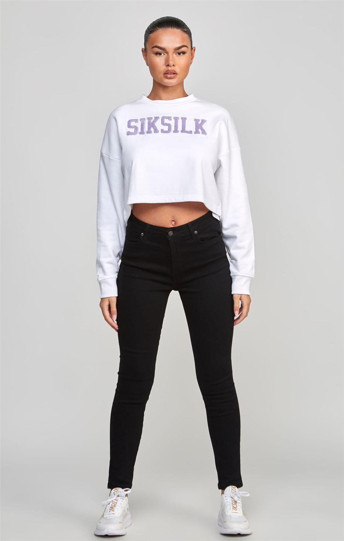 SikSilk Cropped Varsity Sweatshirt