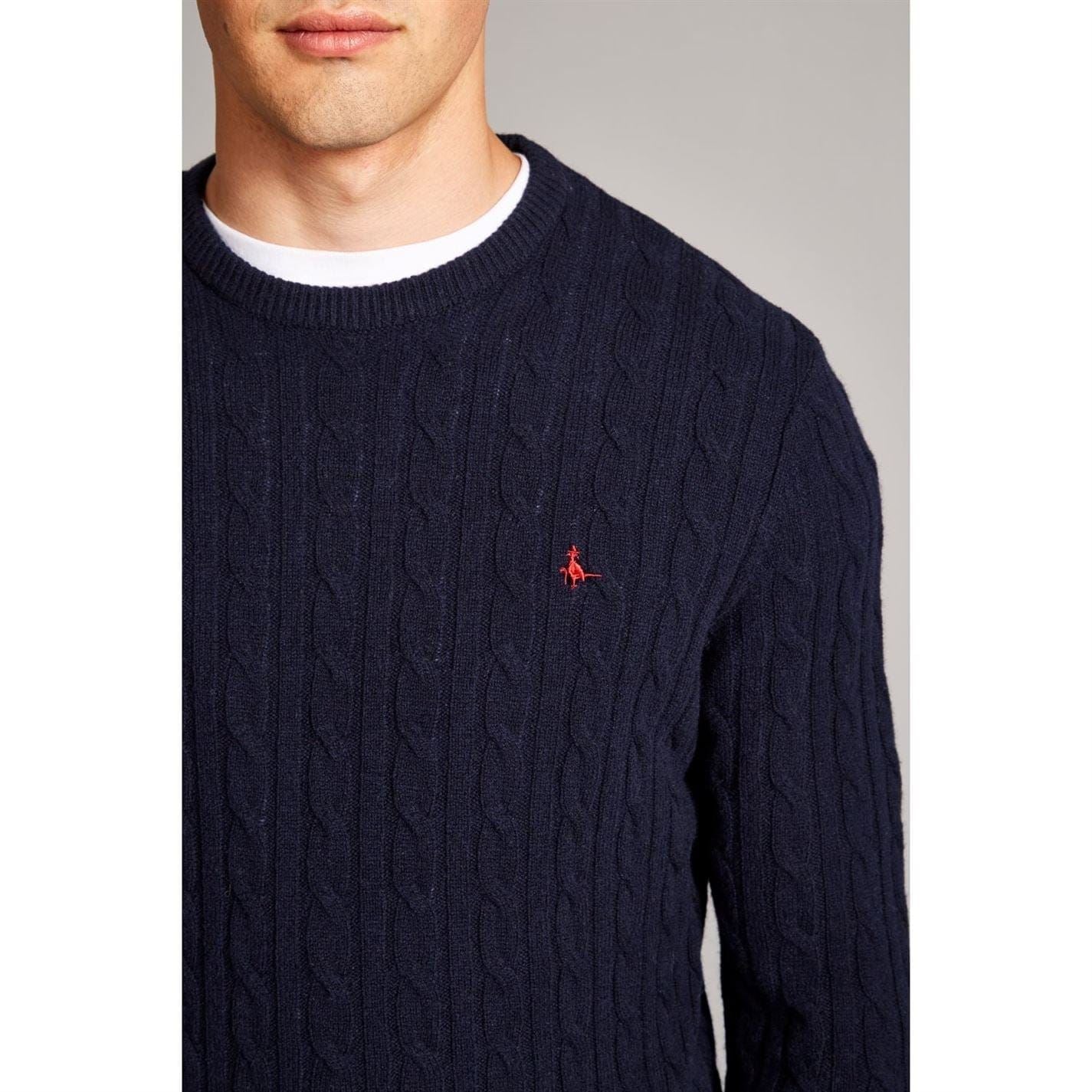 Jack Wills Mens Marlow Merino Wool Blend Cable Knitted Jumper