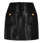 Palm Angels Buttons Leather Mini Skirt