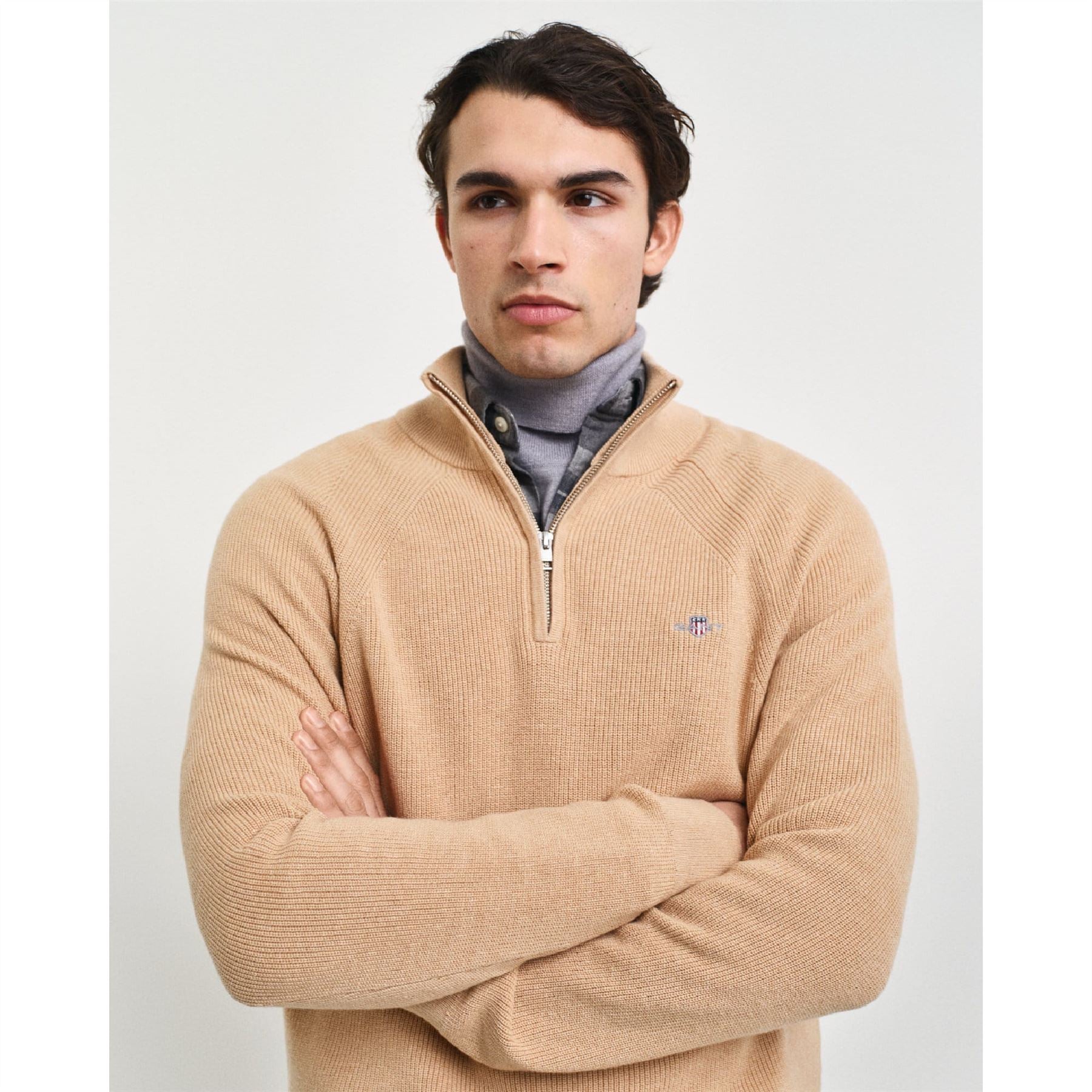 Gant Cotton Wool Rib Half Zip Fleece