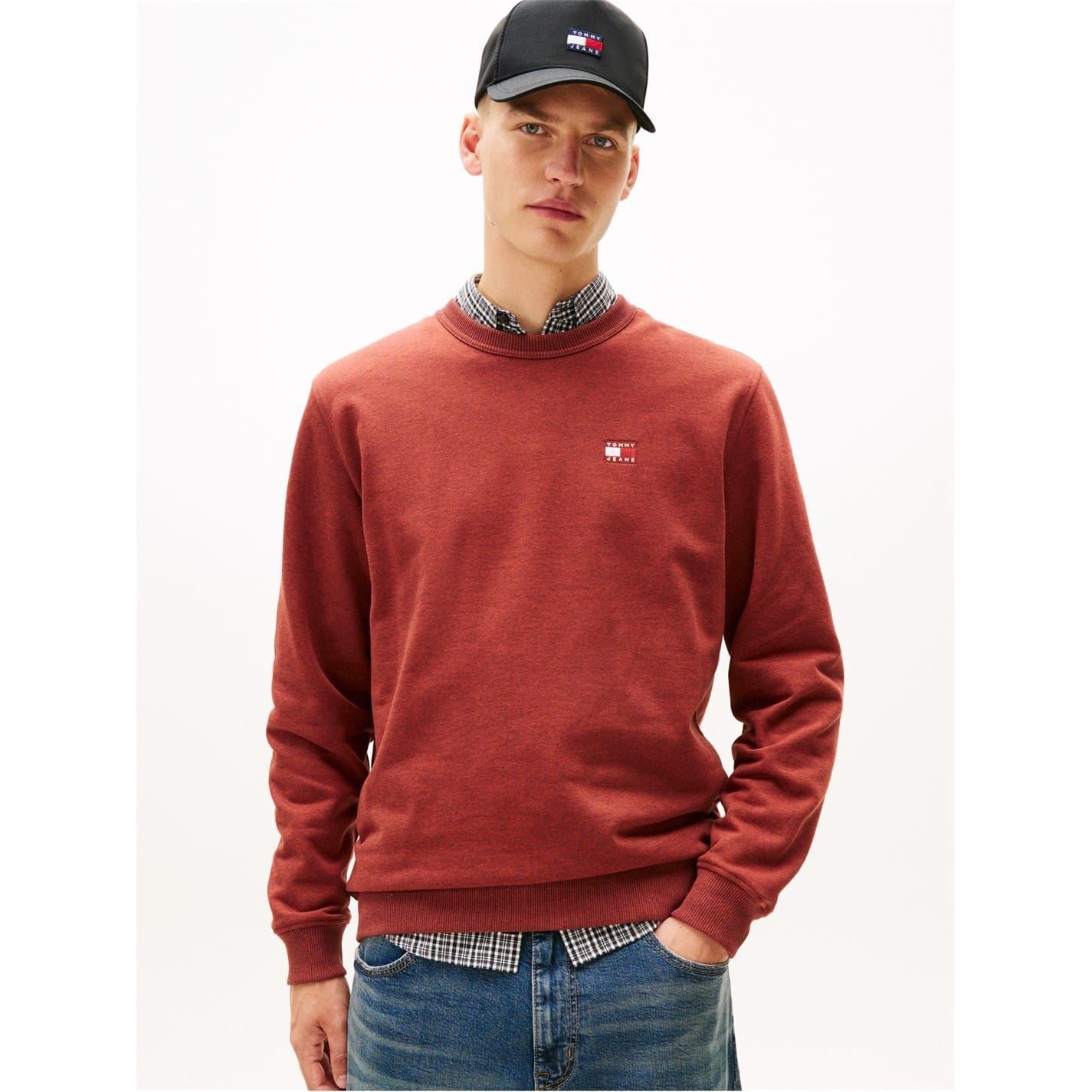 Tommy Jeans TJM Rubber Badge Regular Fit Crew Neck Long Sleeve Sweatshirt