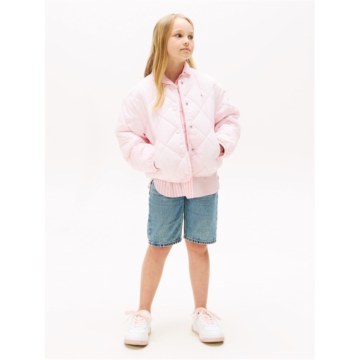 Tommy Hilfiger Solid Patterned Snap Button Puffer Jacket