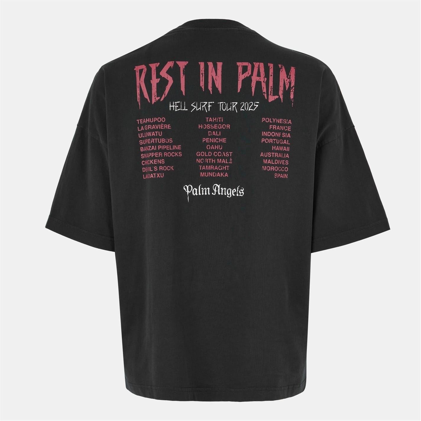 Palm Angels Crew Neck Drop Shoulder Boyfriend T-Shirt